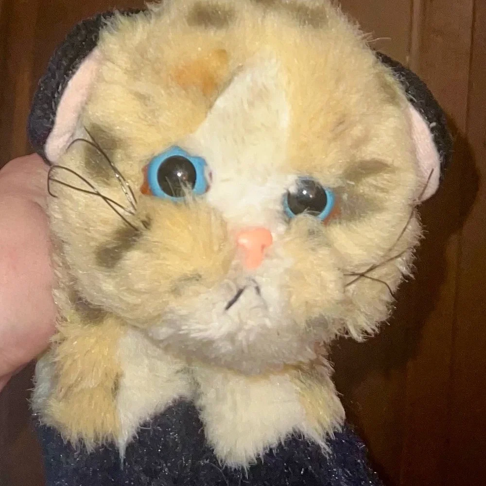 Vintage Tyco 1993 Kitty Kitty Jungle Kittens Plush Tan Leopard Spot Cat-No Bow